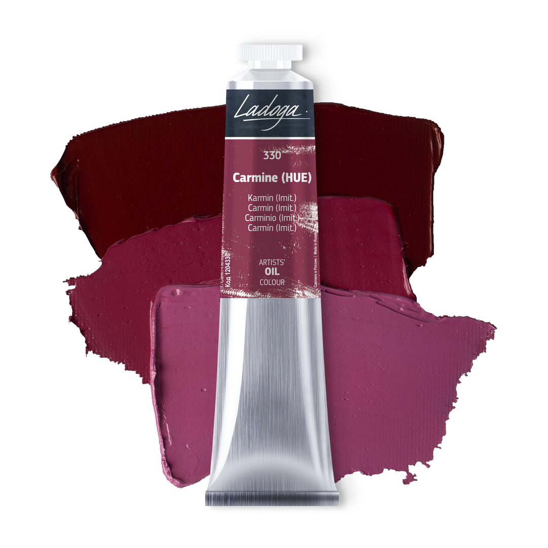 Oil colour "Ladoga", Carmine (HUE), tube, № 330